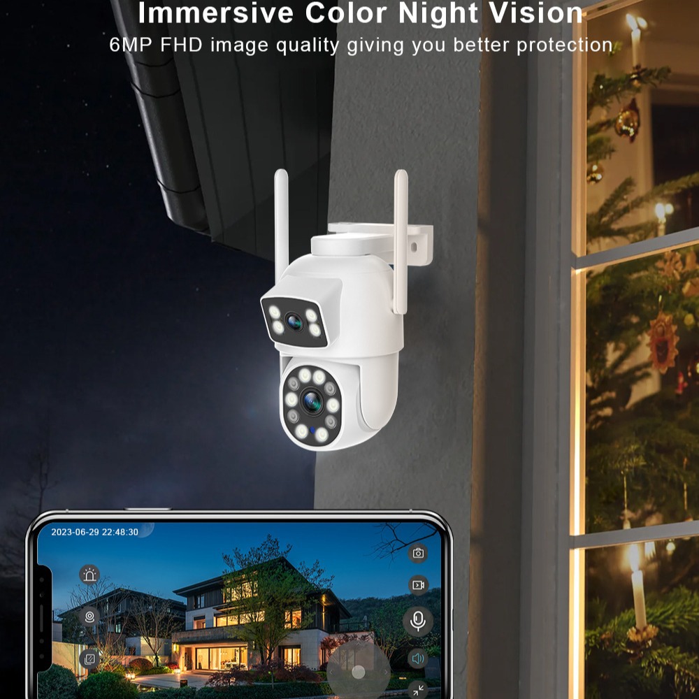 跨境无线蓝牙WIFI连接双向语音云台自动巡航双路实时录像手机对讲