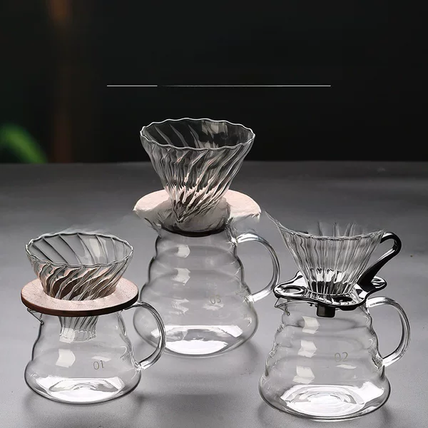 Factory Hot High Borosilicate Glass Coffee Pot suit Cloud Pot Filter Cup Hand Chong Sharing Pot Printable Logo