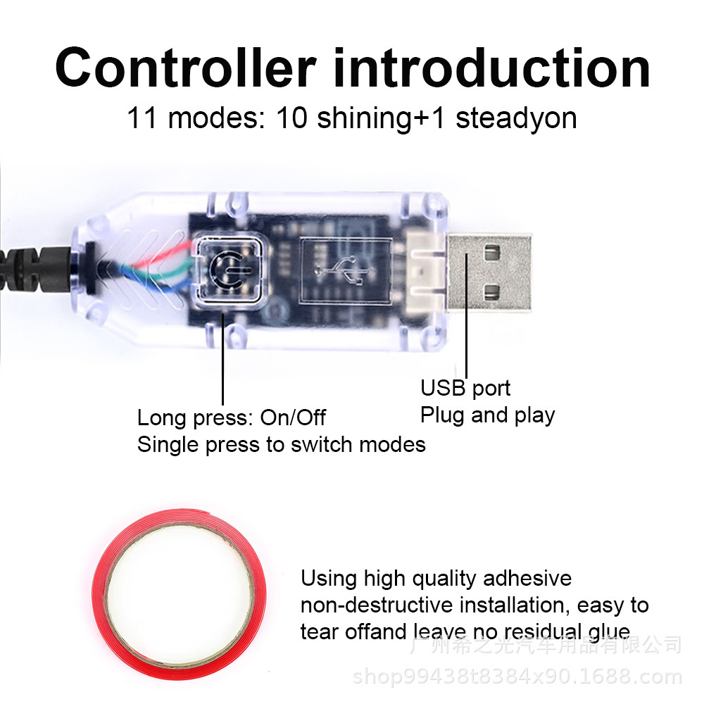 Cross-Border Car Led Devil Eye Light Sticker USB Car Devil Eye Led Display Screen Expression Car Atmosphere Light