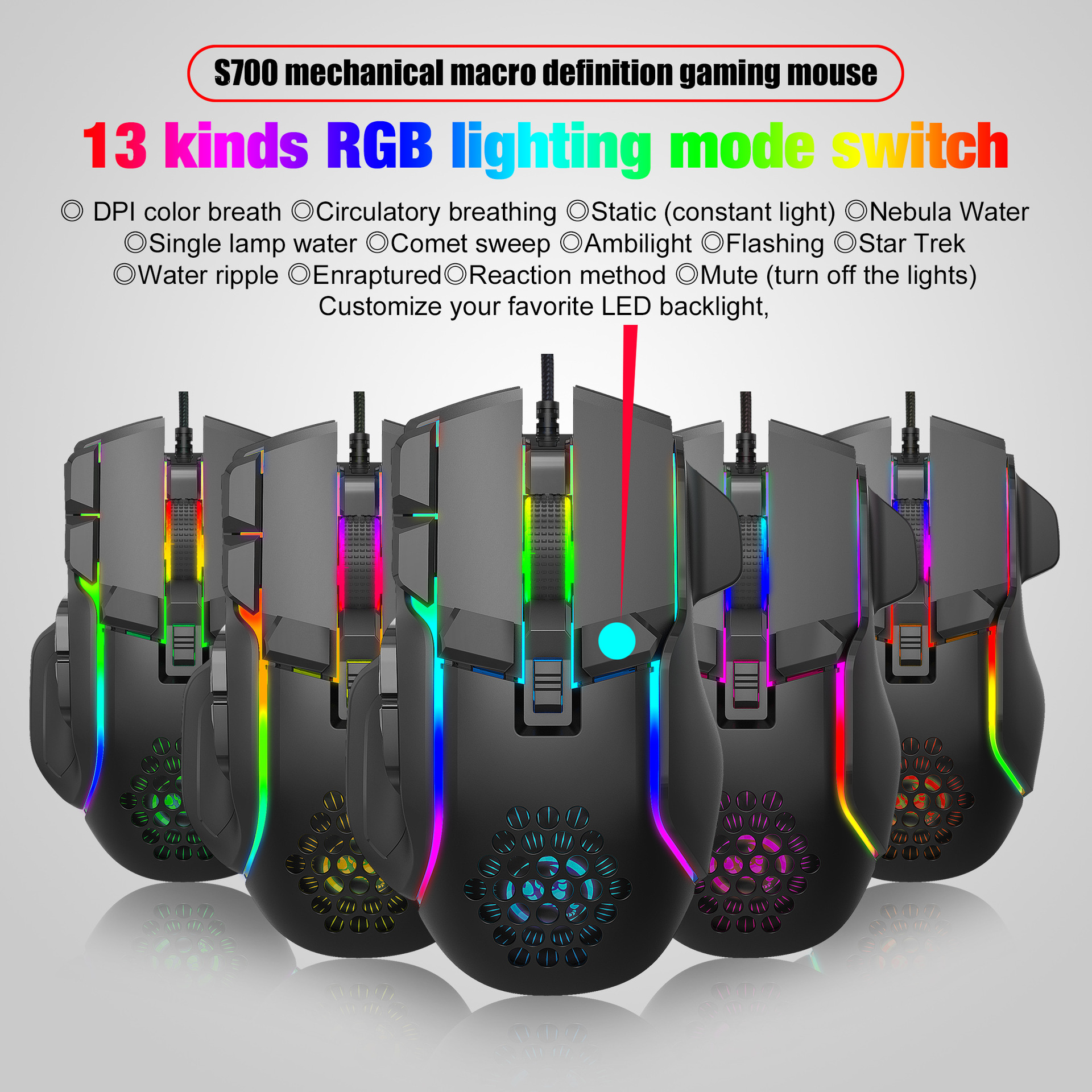 Nuova programmazione macro per giochi eSport, fantastica illuminazione RGB, mouse meccanico regolabile da 12800 DPI_voghion.com