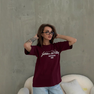 2025 New Summer Fashion Hot Style Foreign Style Versatile 100% Cotton Short-Sleeved T-Shirt Hiphop Loose Top Trendy