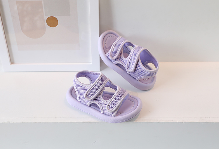 Chaussures d'été en tissu coréen pour enfants, sandales à Velcro respirantes à la mode pour bébés hommes et femmes, plage_voghion.com