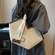 Woven Straw Bag Women's Large Capacity 2024 New All-match Seaside Shoulder Bag Beach Holiday Commuter Tote Bag