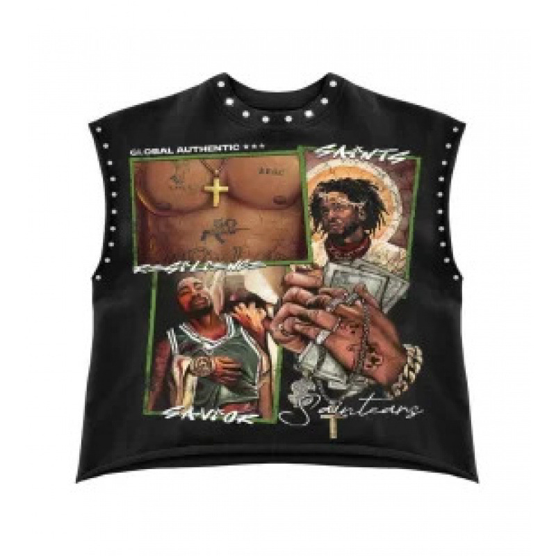 Y2K Summer Fashion Retro Round Neck Beach T-Shirt American Street Goth Style Vest Sleeveless Top Sleeveless