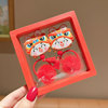 Children's hair accessory, hairgrip, red festive hairpins with bow, Chinese style