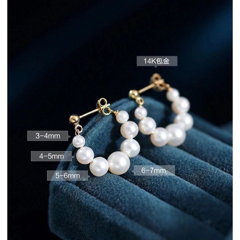 7구슬 귀걸이 [화이트 펄]