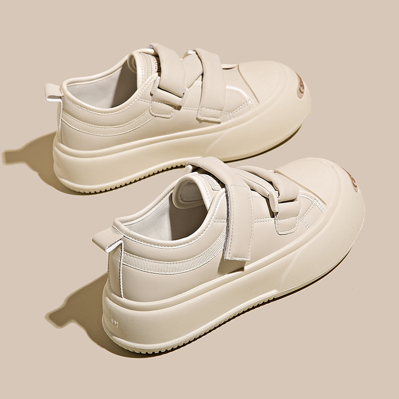 Damen Freizeitschuhe Weiße Plateausneaker Süßes Koreanisches Design_voghion.com