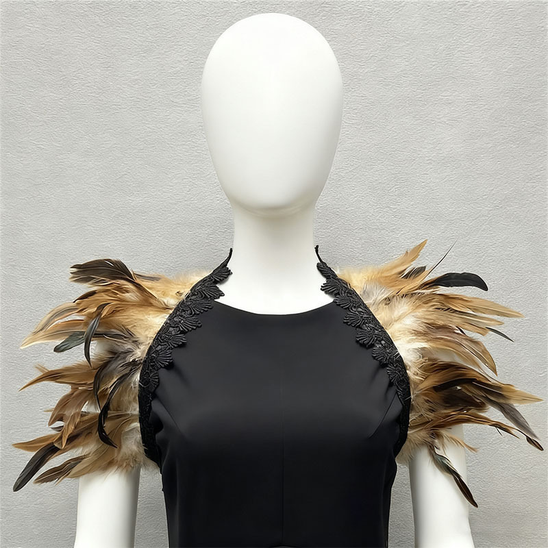 Amazon plumas mantel luchador show traje gladiador vestido estilo vikingo carnaval antiguo abrigo aristocrático TK