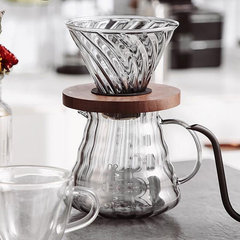 Diamond stripe hand-brewed coffee sharing pot drip filter smoke gray sharing pot filter cup cloud hand-brewed coffee pot