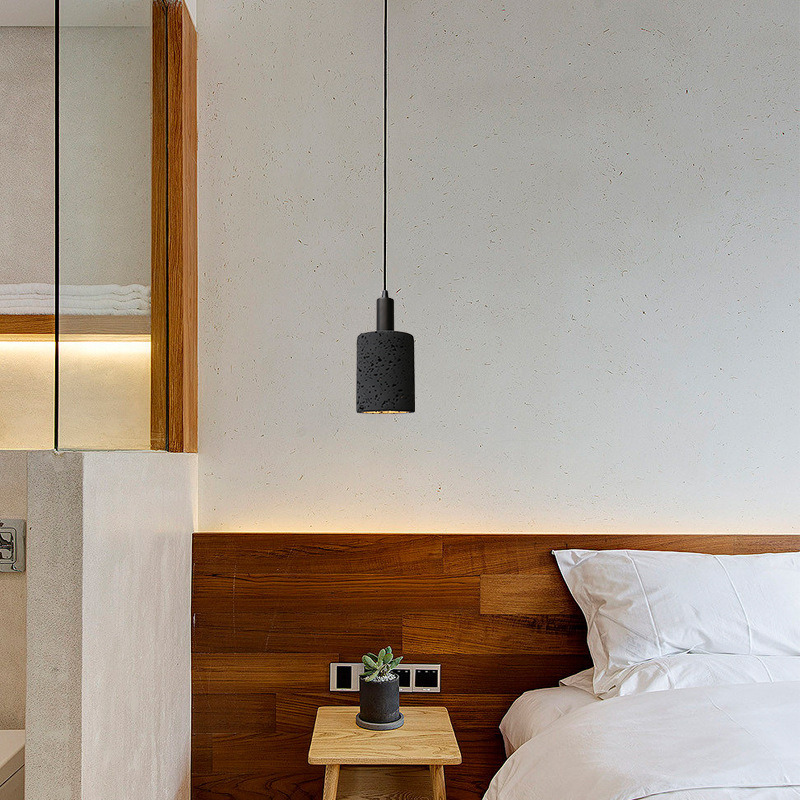 Cama de viento retro, lámpara de diseño, pasillo, comedor, piedra amarilla, lámpara de dormitorio, industria de alojamiento negro japonés
