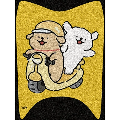 Electric vehicle foot mat Maimang H Foot Mat Decorative Accessories - yellow-wind-up-dog