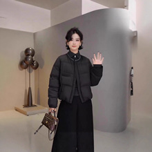 韩系设计感圆领白鸭绒羽绒服女装2025冬季韩系时尚洋气保暖外套潮