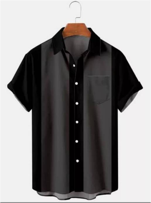 2023 Comercio exterior europeo y americano de los hombres de primavera nueva manga corta impresa casual solapa más tamaño camisa de los hombres