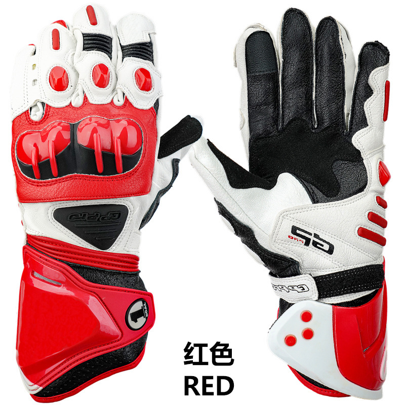 Guantes de ciclismo de motocicleta Guantes de cuero resistentes a las caídas y al desgaste Guantes largos de pista de motocicleta Pantalla táctil