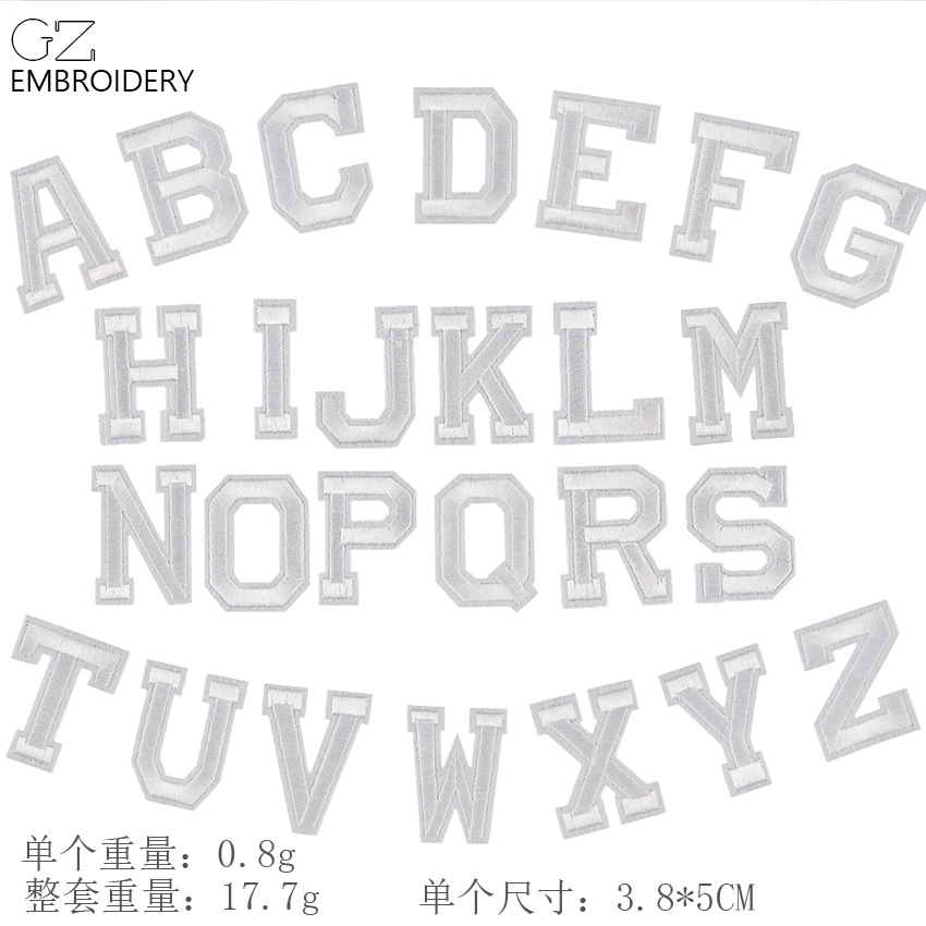 Guanze 26 colorido letras inglesas bordado pegatinas de tela planchado 10 colores opcionales ropa sombrero teléfono caso Accesorios