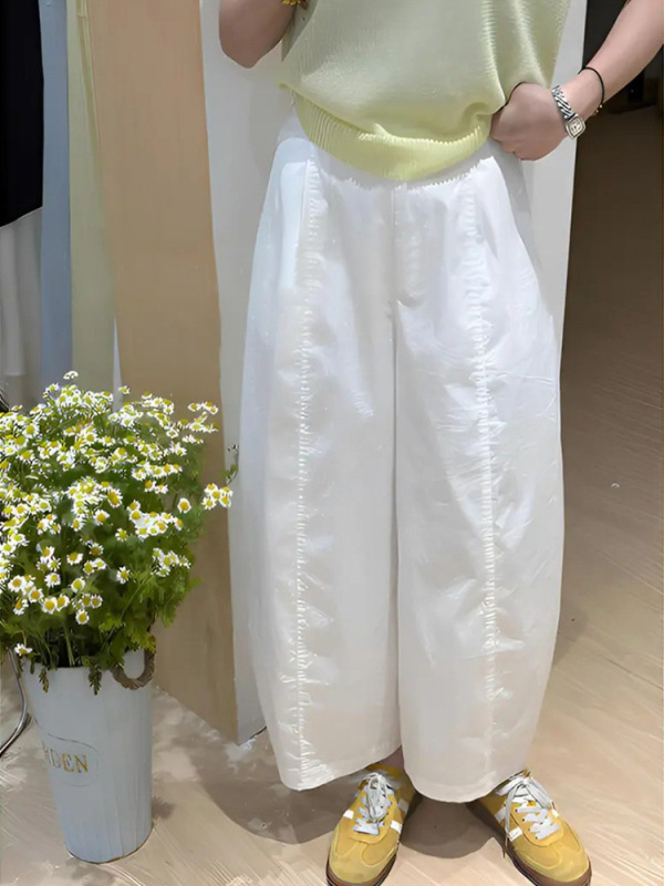 速干裤女夏季薄款微胖妹妹mm休闲防蚊灯笼山本裤直筒冰丝阔腿裤女|undefined
