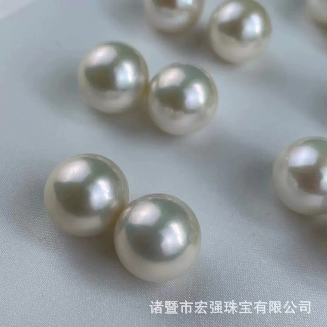 8-13MM淡水爱迪生珍珠耳钉珠光熠熠高品质淡水白色珍珠耳环耳饰品