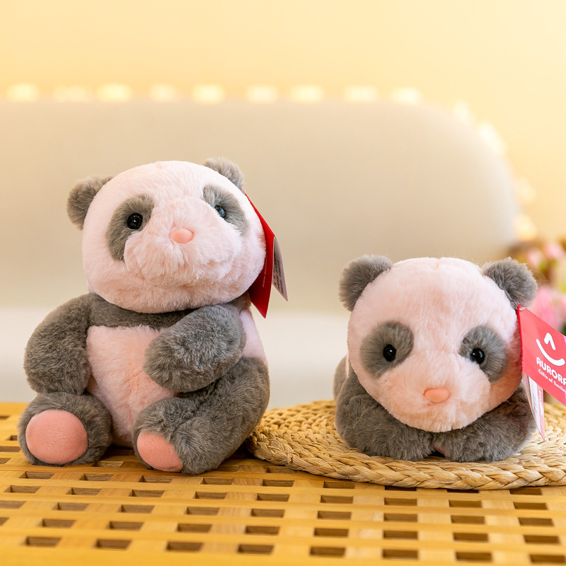 可爱毛绒熊猫幼崽公仔粉色国宝玩偶粉嫩大熊猫崽安抚娃娃小号礼物