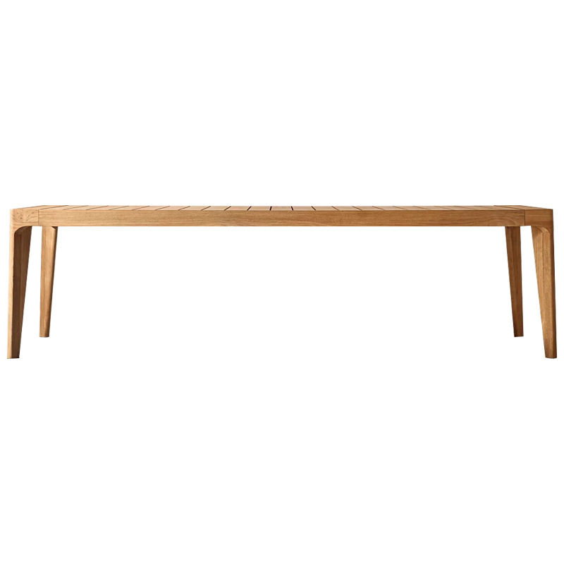 Mesa de comedor de madera maciza al aire libre transfronteriza Villa patio mesa larga de teca al aire libre Jardín de hotel Mesa de comedor de madera maciza al aire libre