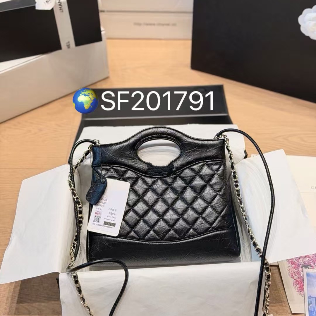 C奈尔31bag原厂小羊皮手提斜挎包菱格链条单肩手拎包高品质供跨境