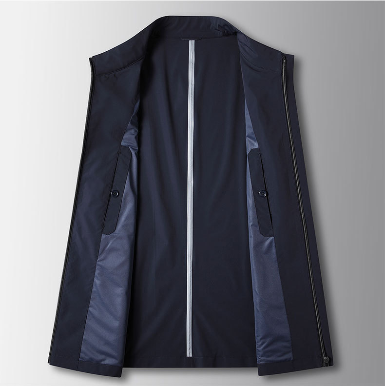 Men's Clothing jacket spring and autumn new style stand up collar seamless glue style young and middle aged luxury business casual thin jacket_voghion.com