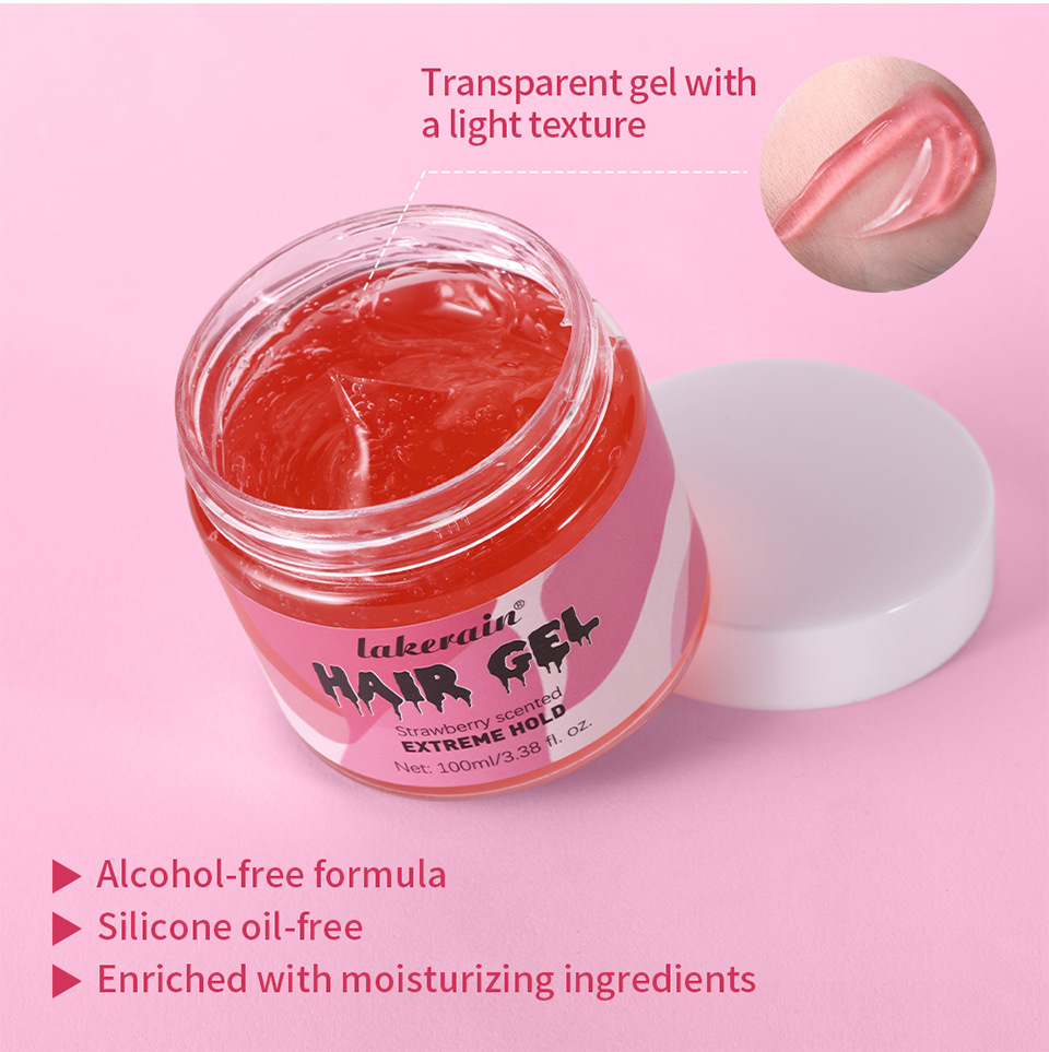 Lakerain Transparent Gel Hair Gel 100ml, a hair gel for styling curly hair, creating fluffy bubbles and elastic hair undefined