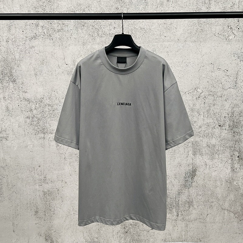 High-End Version Paris 2026 New B Brand Classic Letter Logo Embroidery Washed Vintage Loose Oversized Short-Sleeve T-Shirt