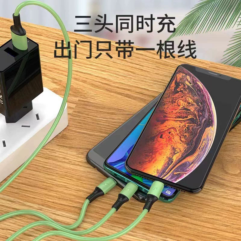 Apple, huawei, совместимый кабель зарядки для мобильного телефона, Android, три в одном
