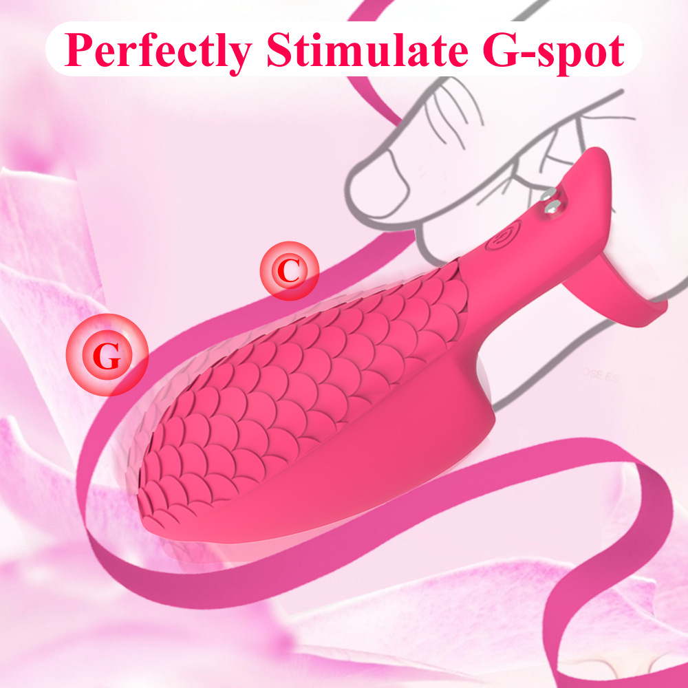 Fish Scale Silicone Finger Vibrator With 10 Vibration Frequencies_voghion.com