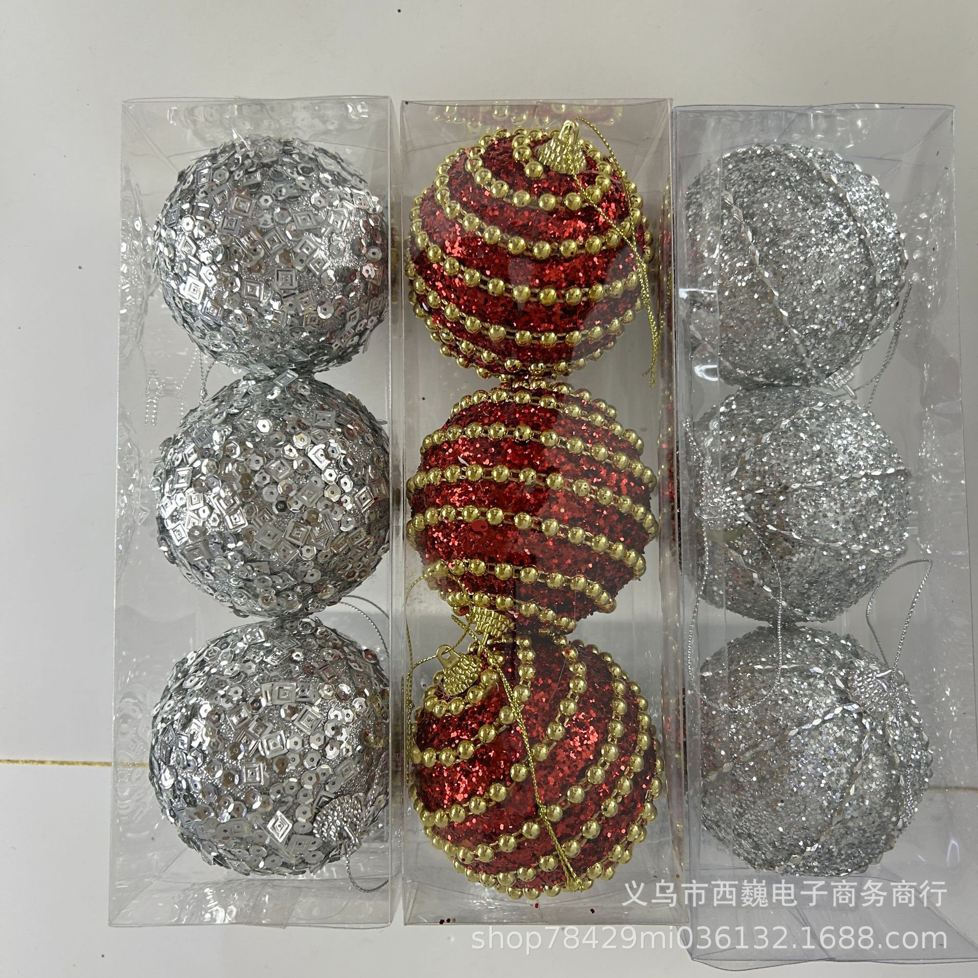 Decoraciones de Navidad transfronterizas de 8cm colgantes de Navidad regalos de Navidad colgantes de bolas colgantes de bolas colgantes de bolas de almidón