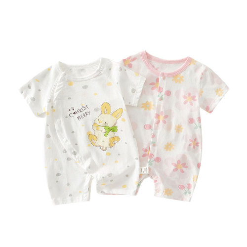 夏季短袖婴儿连体衣薄款宝宝衣服夏天外出哈衣睡衣新生儿衣服夏装