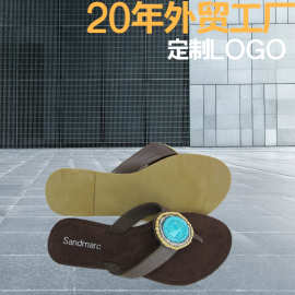 定制手工绣珠女工艺拖鞋外穿TPR底防滑夹脚拖鞋跨境货源出口拖鞋