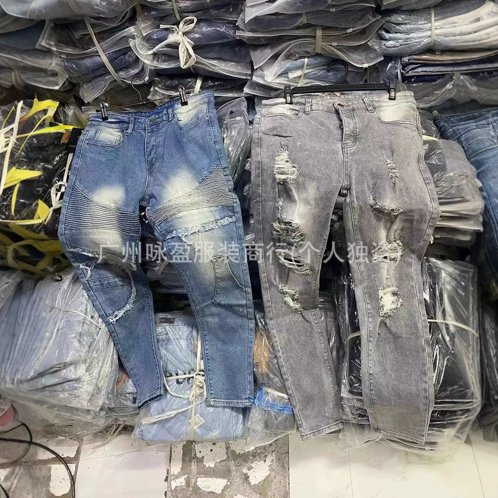 [男士牛仔裤cargo jeans of men破洞牛仔裤男士长裤批发Mens jeans]