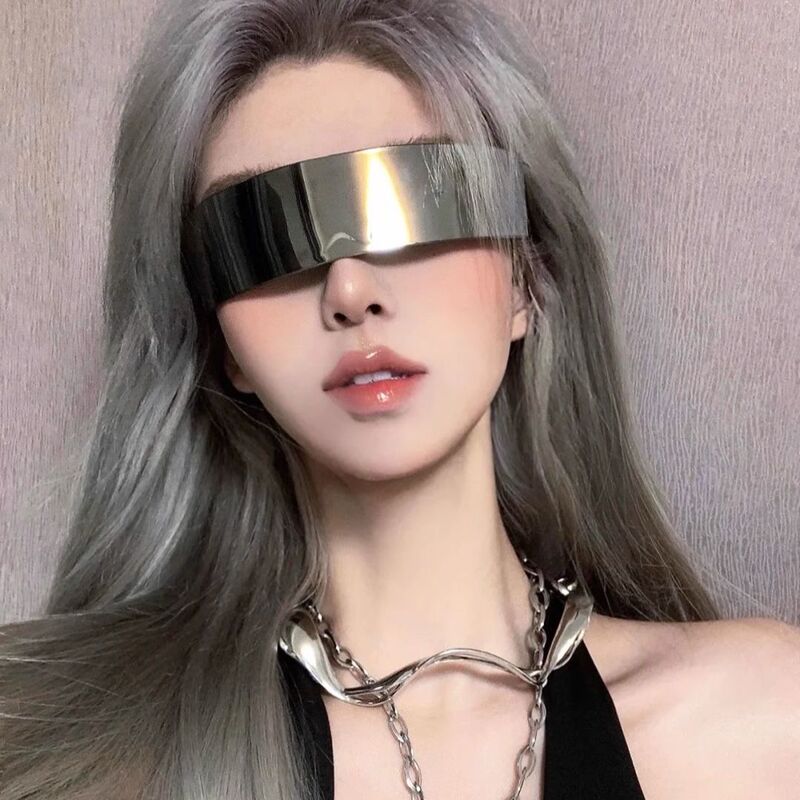 2025新款科技感眼镜网红蹦迪嘻哈街头墨镜长方形一体男女潮太阳镜|undefined