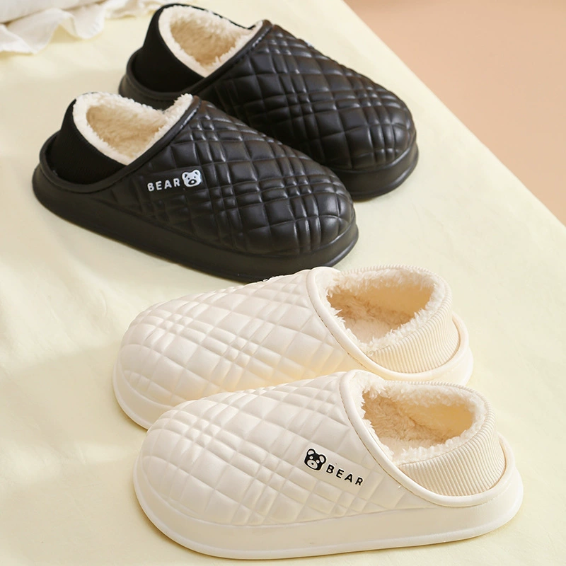 Водонепроницаемый шерстяной шерстяной ватный буксир оптом осенью и зимой теплые хлопчатобумажные тапочки мужские дамы новый внутренний дом нескользящие