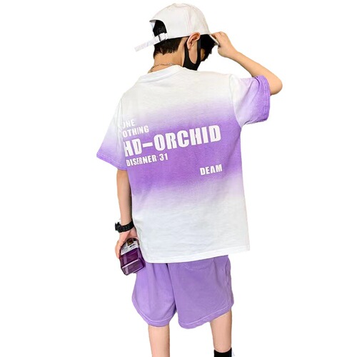 Children's men's summer suit Korean style Polo shirt  new Internet celebrity thin short-sleeved clothes cool trendy children's two-piece set