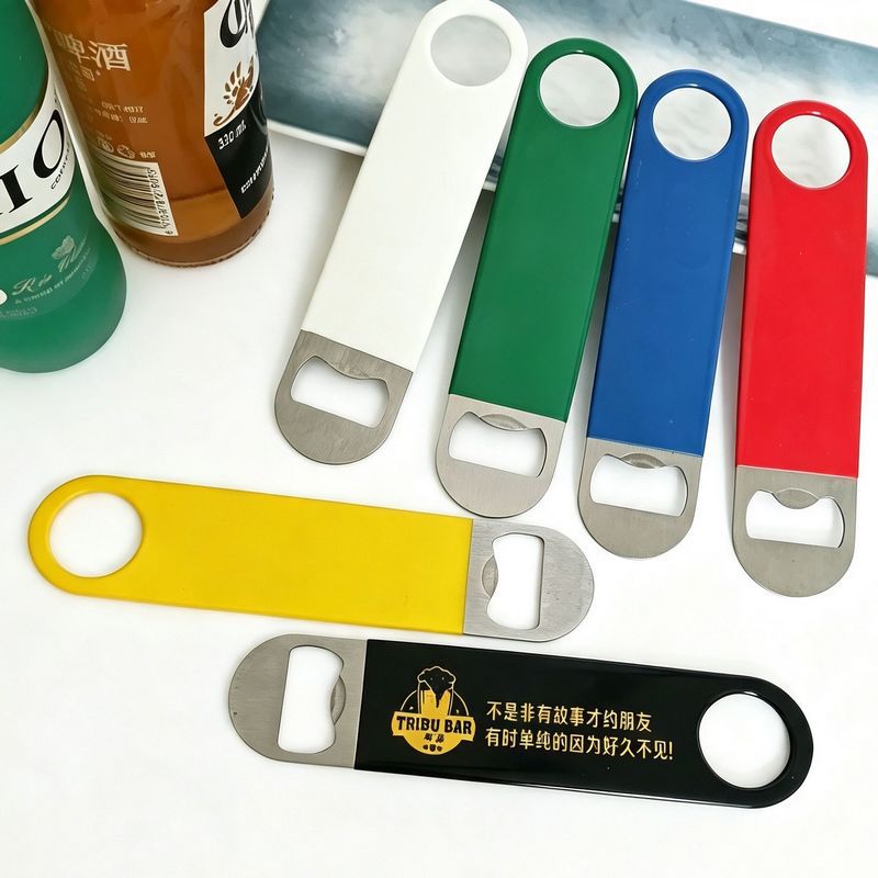 Wholesale Multifunctional Beer Starter Pvc Rubber-Coated Dipped Plastic Beer Opener Stainless Steel Beer Bottle Opener