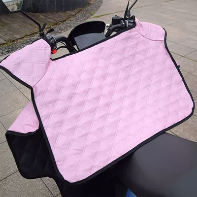 Electric car cushion – front windproof quilt - no-pattern-pink-sun-protection-large-wing-pocket