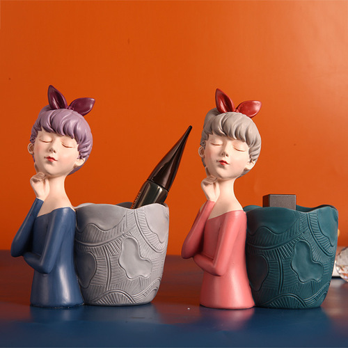 Light Luxury Rabbit Girl Tray Creative Shelf Accent Entryway Living Room Key Holder Desktop Decor Home Craftsmanship