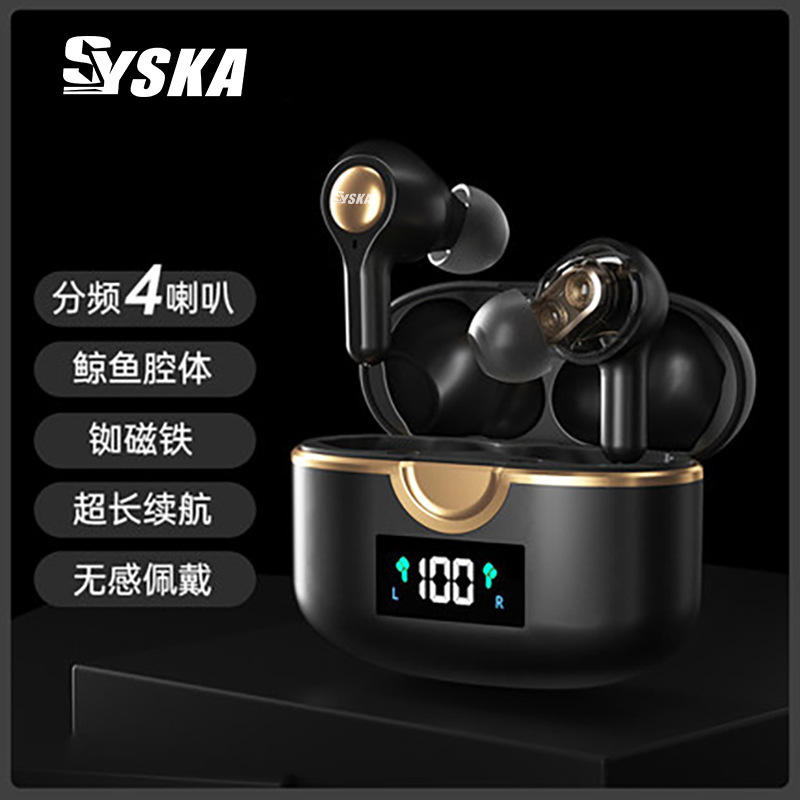 Transfronterizo caliente T22TWS auriculares Bluetooth ENC llamada reducción de ruido en la oreja de doble altavoz estéreo auriculares inalámbricos