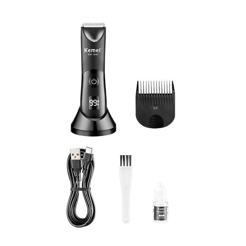 Cortadora de pelo Kemei, cortadora eléctrica impermeable con base, máquina multifuncional para afeitar y cortar el cabello KM-1840