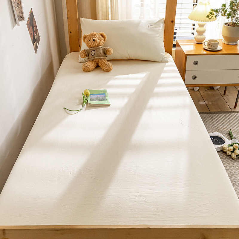Juego de Sábanas de Algodón para Dormitorio Estudiantil, Protector de Colchón de Algodón Puro Nuevo 2024, Juego de Tres Piezas, Cubrecama