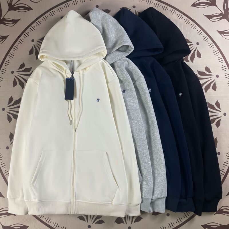 Cross-Border Plus-Size Classic Hooded Sweatshirt with Label, Trendy Brand, Pure Cotton, Heavy Embroidery, Autumn and Winter Couple's Hoodie