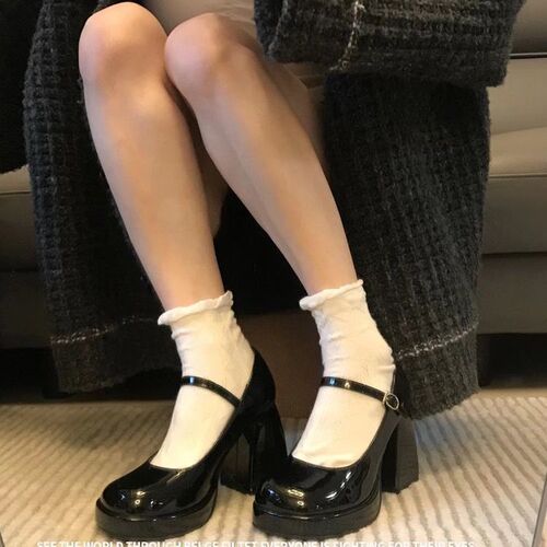 With skirt, waterproof platform, no tired feet, Mary Jane single shoes for women, French retro maggie Jane high heels jk barbie shoes 2025