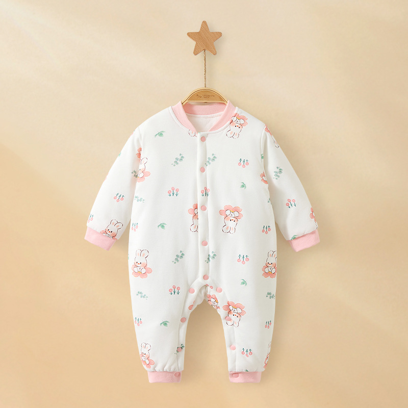 Primavera, otoño, invierno, camiseta de bebé, recién nacidos calientes, niños, niñas y niños pequeños, ropa de invierno de algodón gruesa, ropa de bebé