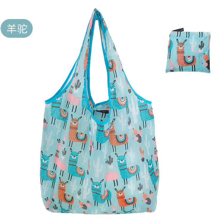 Spot bolsa de compras plegable de gran capacidad Spot bolsa de protección ambiental bolsa plegable bolsa de almacenamiento portátil impresa portátil creativa