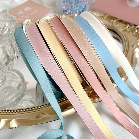 South Korea Double-sided 1cm Polyester Cotton Ribbon Handmade DIY Gift Box Matte Cotton Hair Ornaments Bow Ribbon Garment Accessories