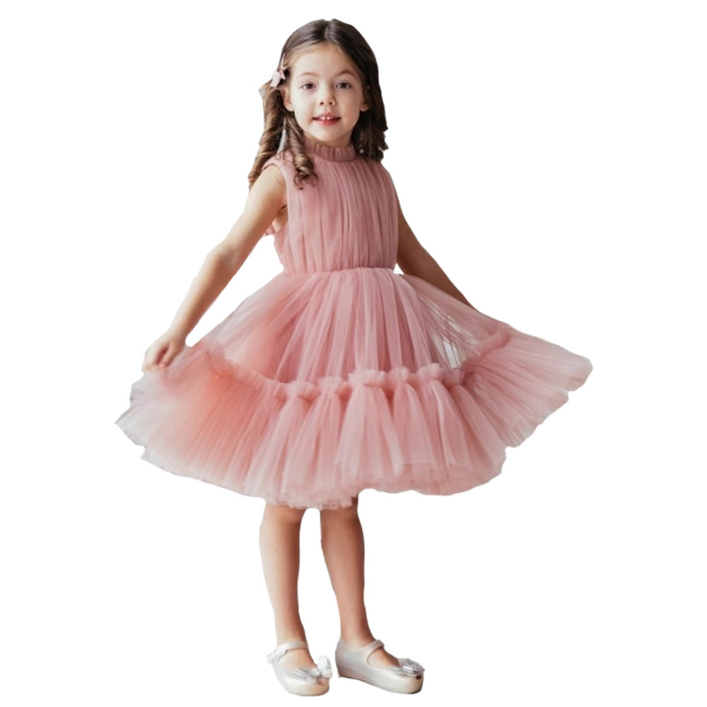Abito in tulle stile principessa per bambine, ideale per feste, servizi fotografici e occasioni speciali, con design da presentatrice, per bambine da 0 a 3 anni._voghion.com