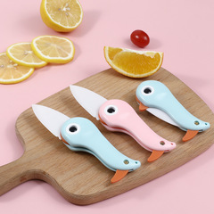 Japanese penguin cartoon ceramic knife folding knife fruit knife kitchen small knife portable pocket knife peeler