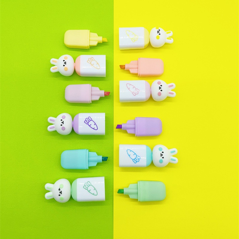 Mayorista transfronteriza multicolor resaltador mini fruta encantador resaltador multicolor conjunto de dibujo puntero marcador pluma